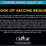 PROOF OF VACCINATION REQUIRED AS OF AUGUST 16 2021