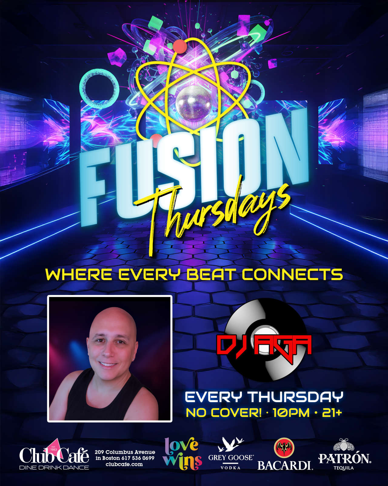 Fusion at Club Cafe Boston with DJ AGA every Thursday