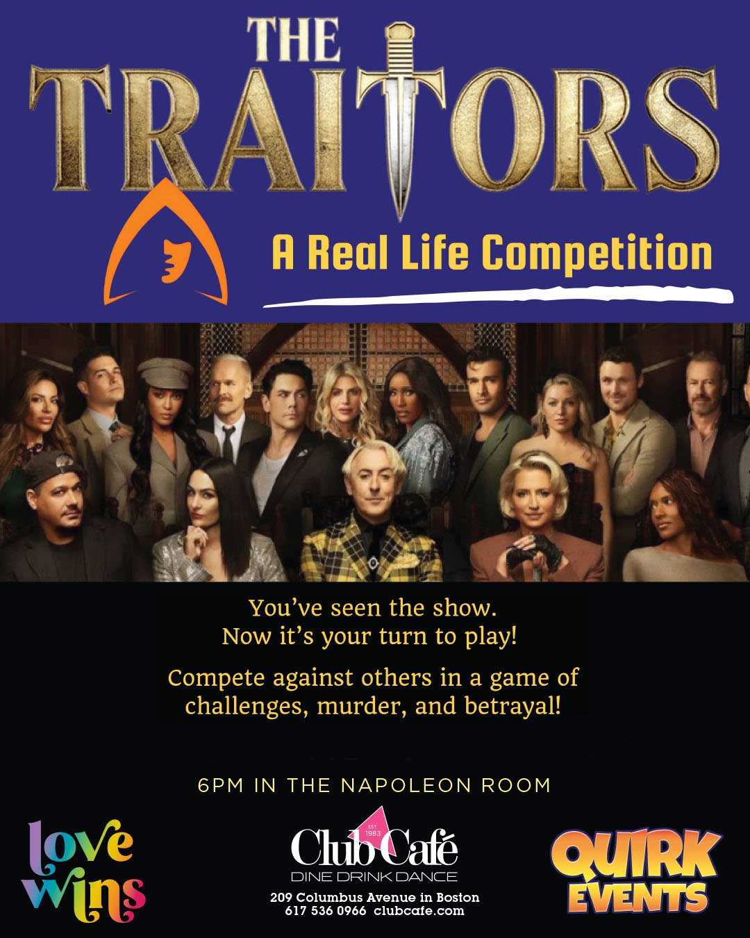 The Traitors Competition at Club Cafe Boston