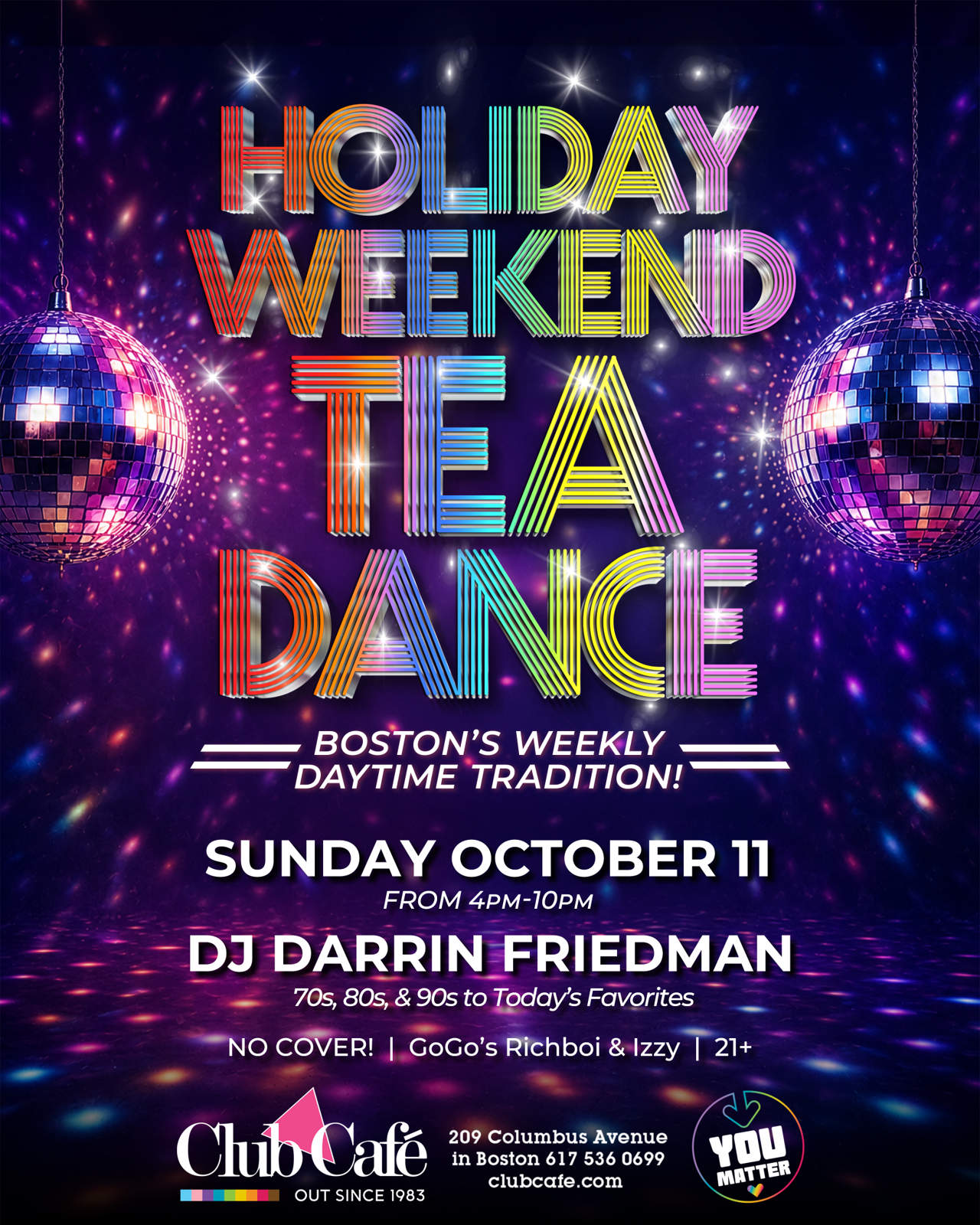Sunday Holiday Weekend Tea Dance at Club Cafe Boston