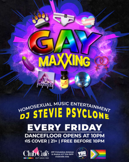 Fridays Dancing at Club Cafe Boston with DJ Stevie Psyclone