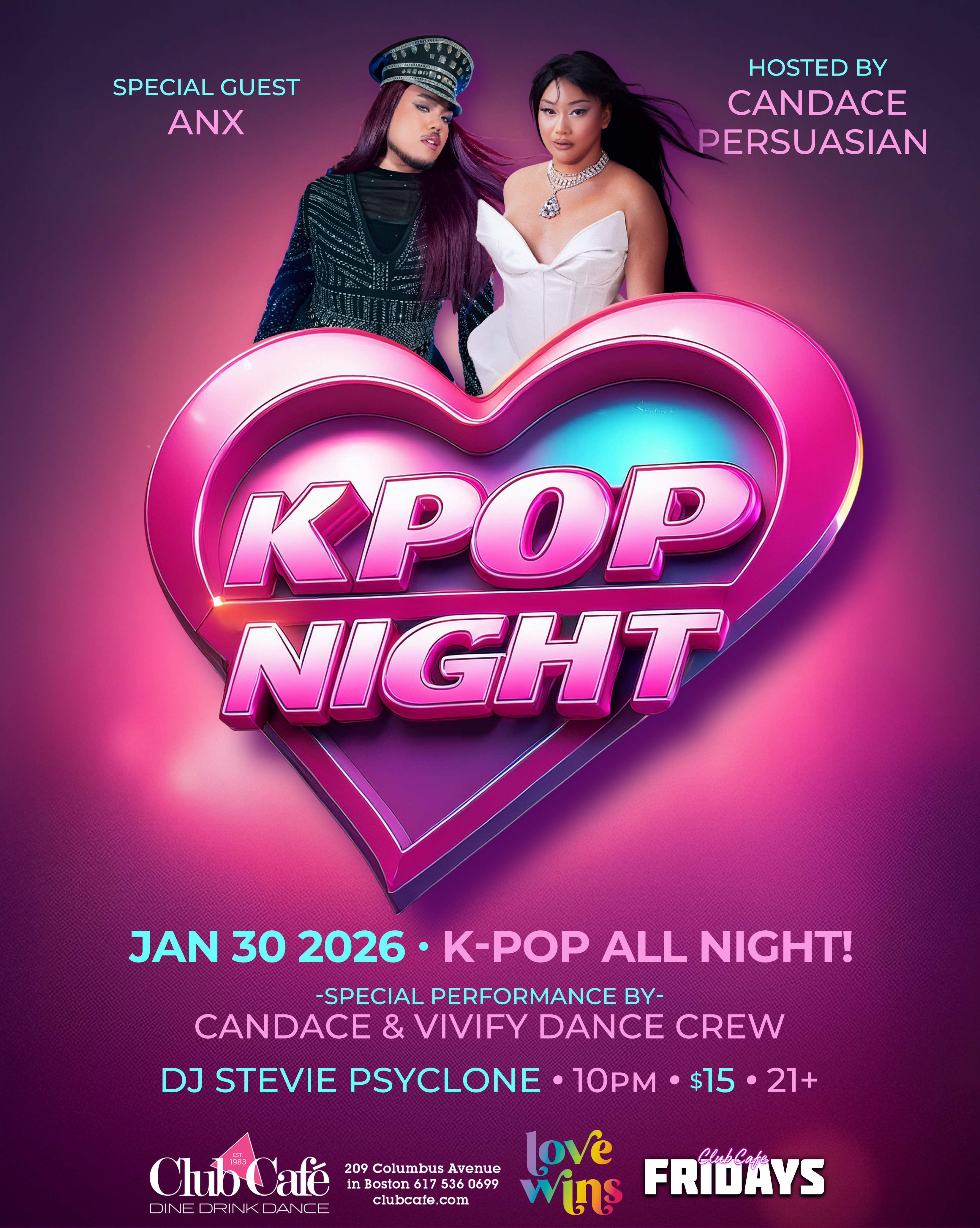 KPop night at Club Cafe Friday with DJ Stevie Psyclone and special guests and performances