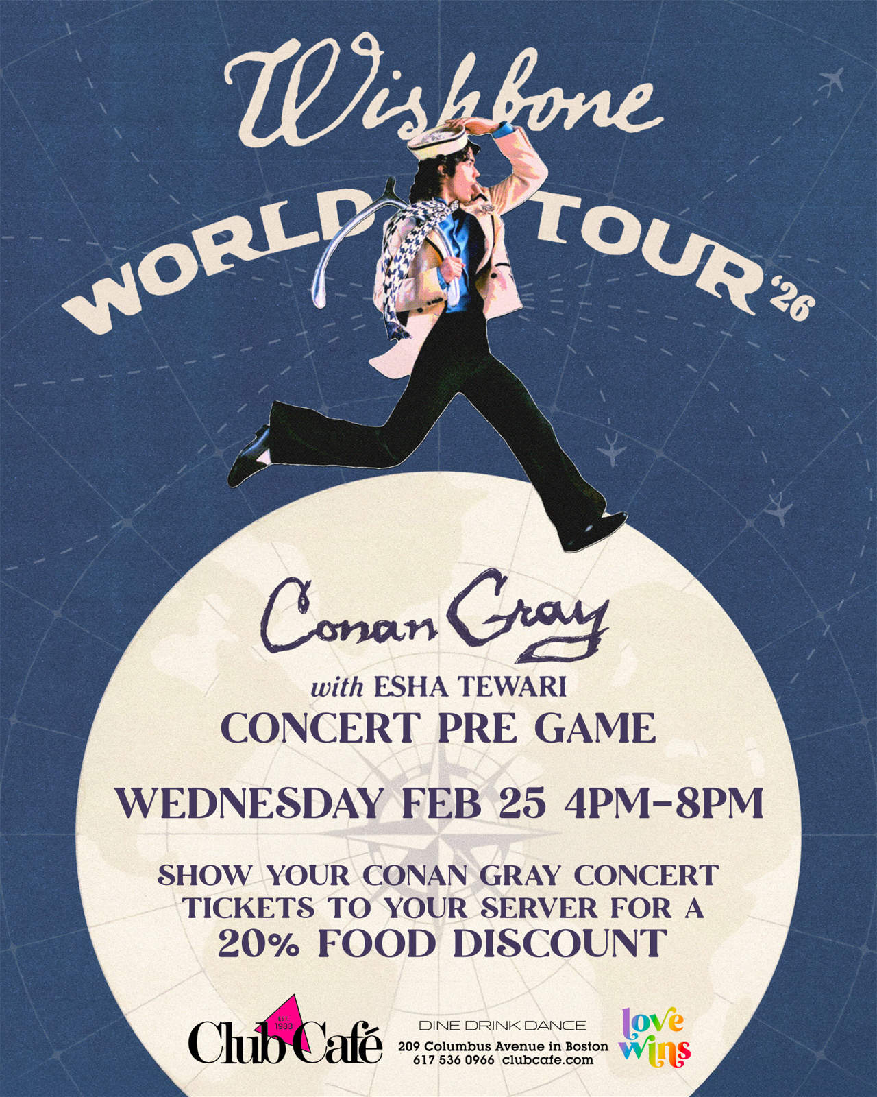 Conan Gray wishbone tour concert Pre-Party at Club Cafe Boston