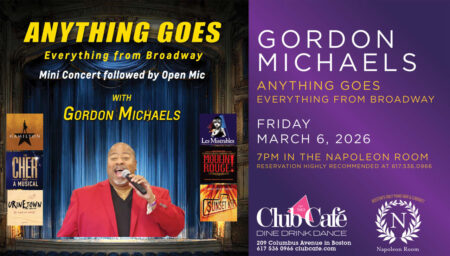 est Cabaret Broadway piano bar supper club at club cafe Boston with Gordon Michaels