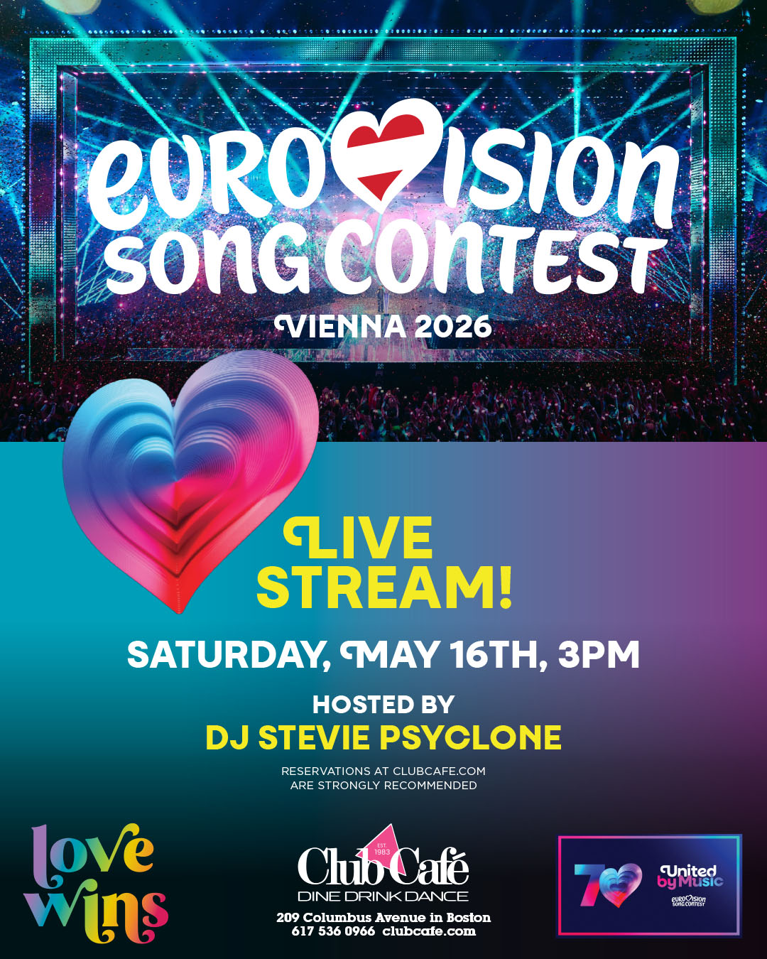 Eurovision Song contest Live Stream at Club Cafe Boston