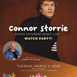 Connor Storrie hosts saturday night live watch party at Club Cafe Boston