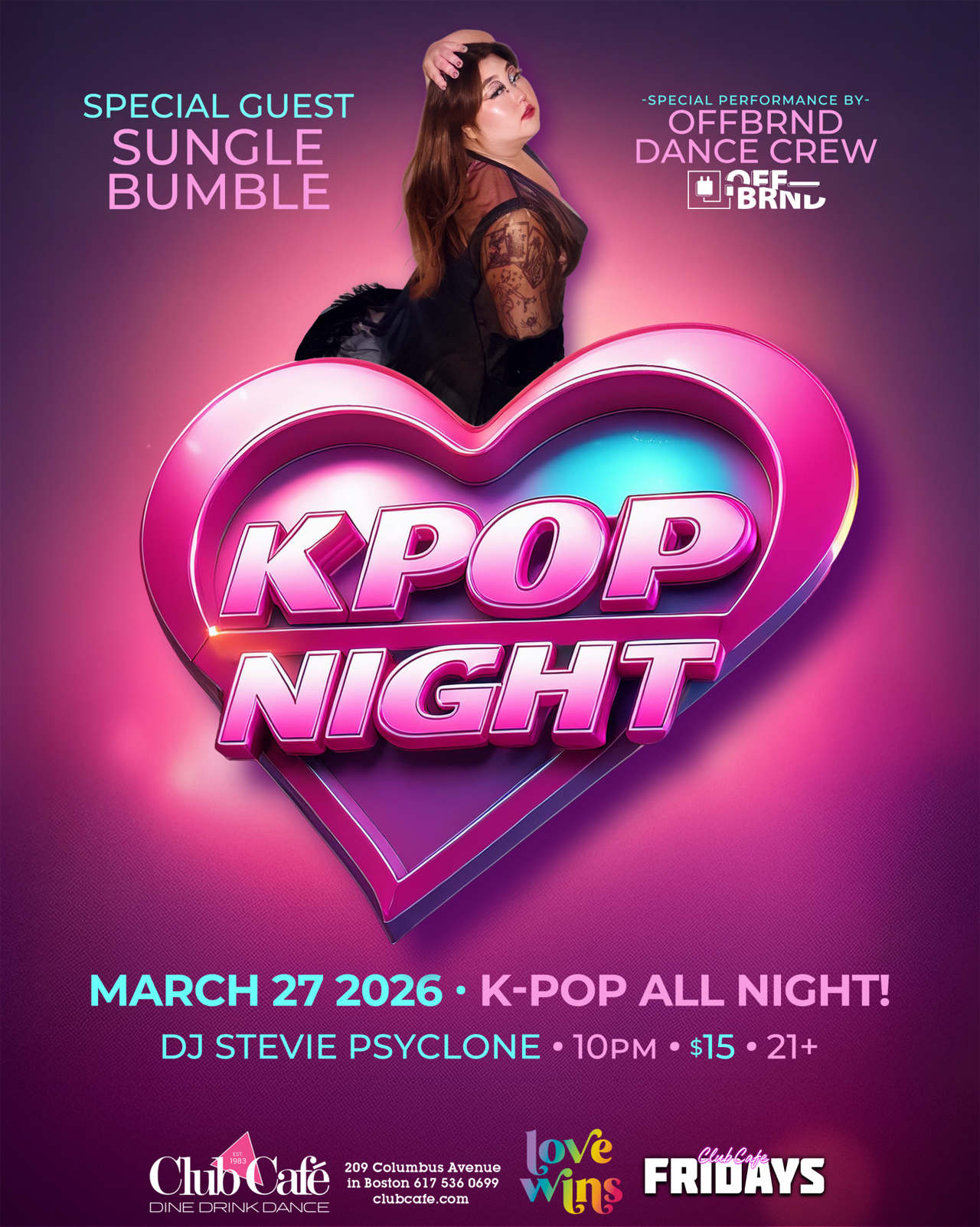 KPOP Night Friday drag performance dancing club cafe Boston