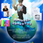 BBNO$ CONCERT PRE-PARTY Show your BBNO$ concert tickets to your server for a 20% discount on your food.