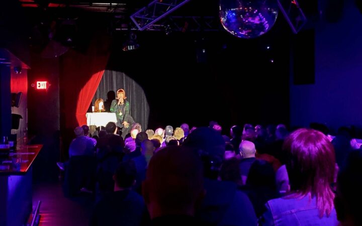 Coco Peru Moonshine Room Performance Theatre Style seating arrangement