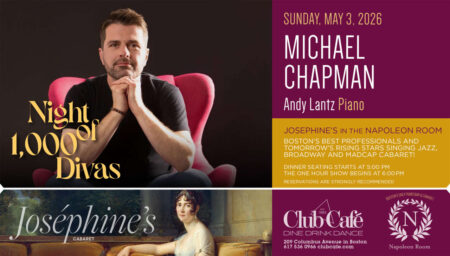 Michael Chapman and Andy Lantz at Club Cafe Boston for night of 1000 divas cabaret Broadway