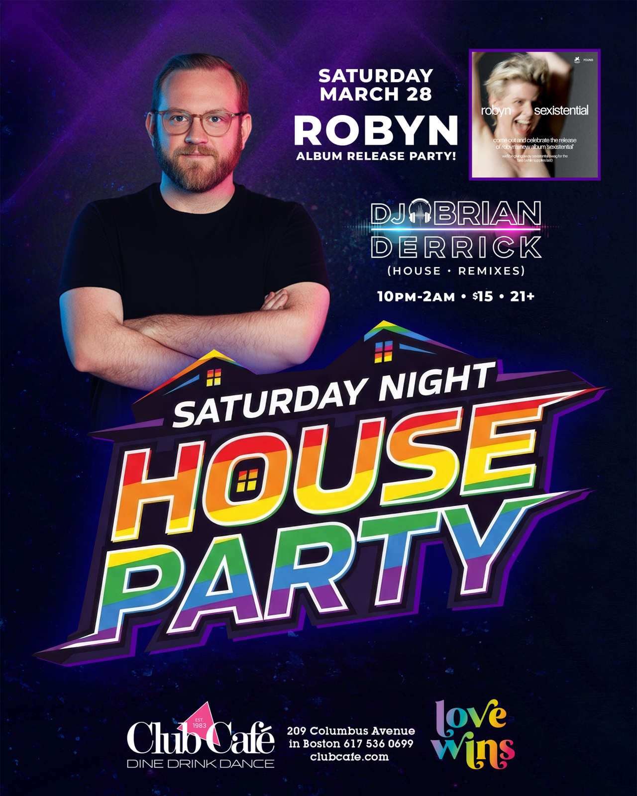 saturday night dance party club cafe boston Robyn album release party
