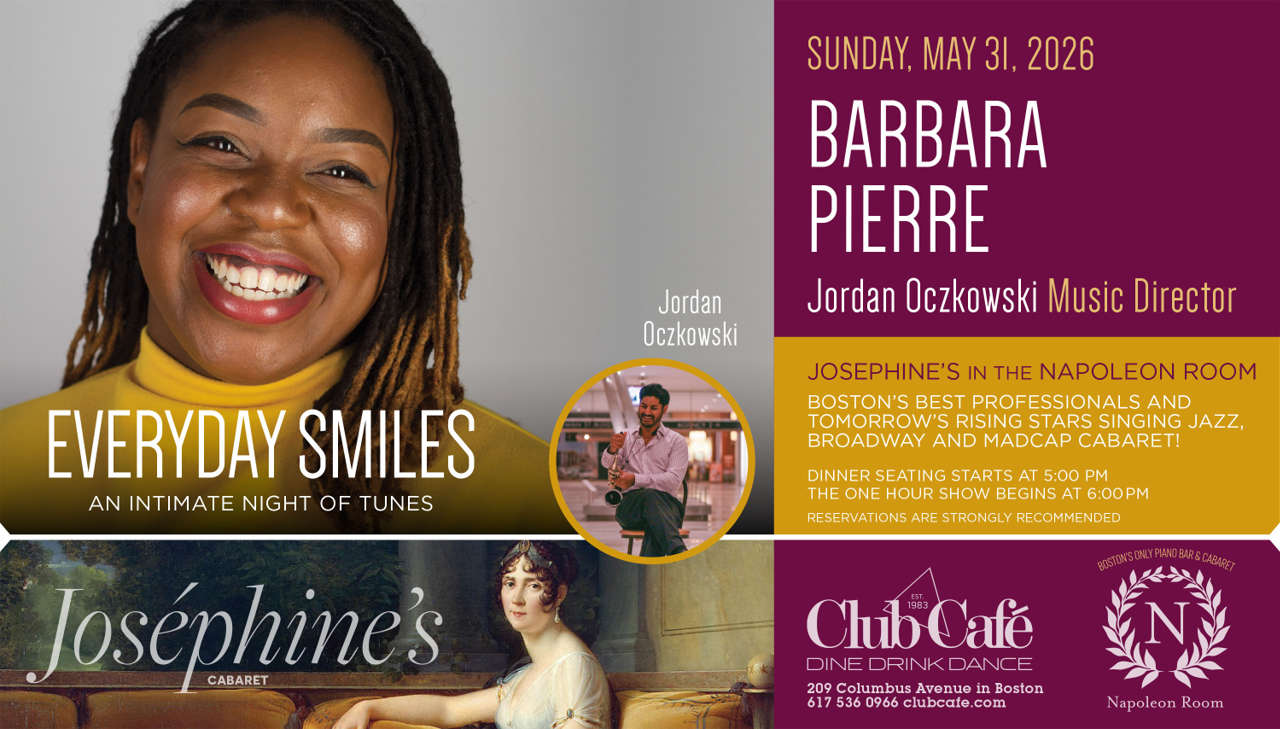 Boston's Best Cabaret, Barbara Pierre in Napoleon Room at Club Cafe