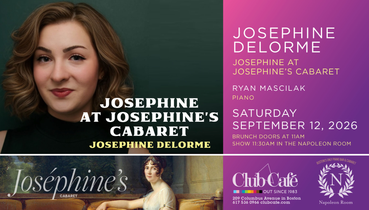 Best piano bar Cabaret show at Club Cafe Boston with Josephine DeLorme