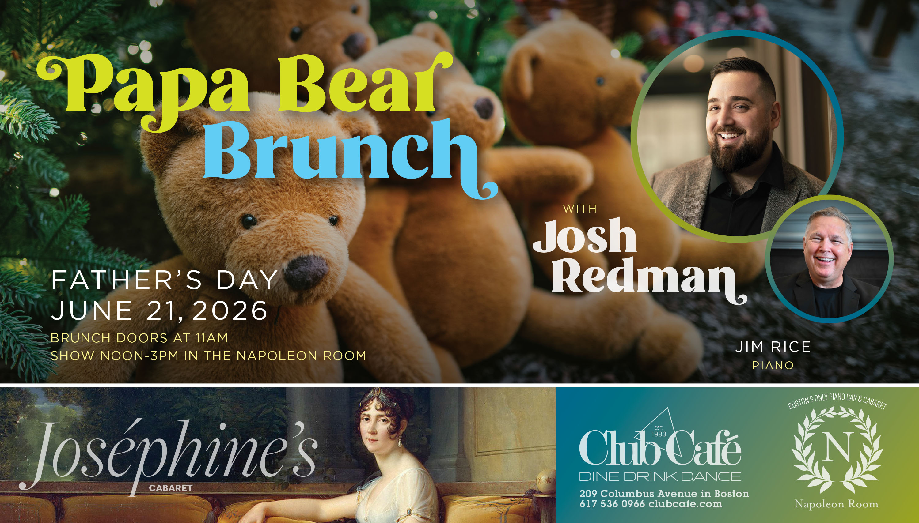 Papa Bear Brunch Father's Day at Club Cafe Boston Cabaret with Josh Redman