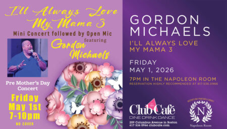 est Cabaret Broadway piano bar supper club at club cafe Boston with Gordon Michaels