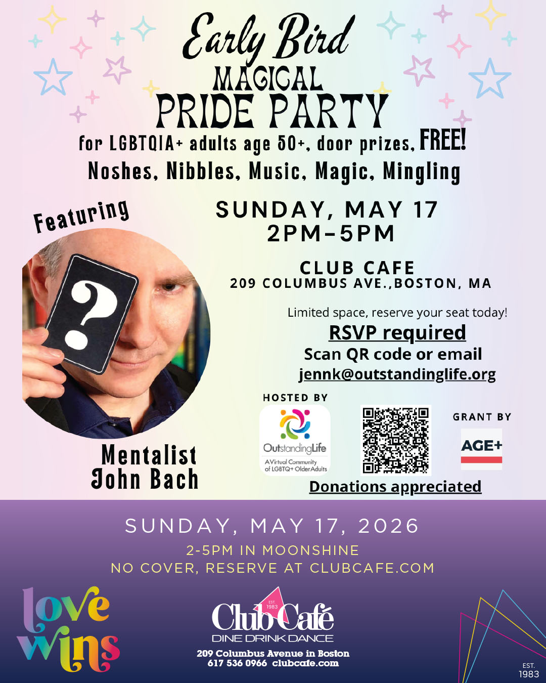 early bird magical pride party at club cafe Bsoton