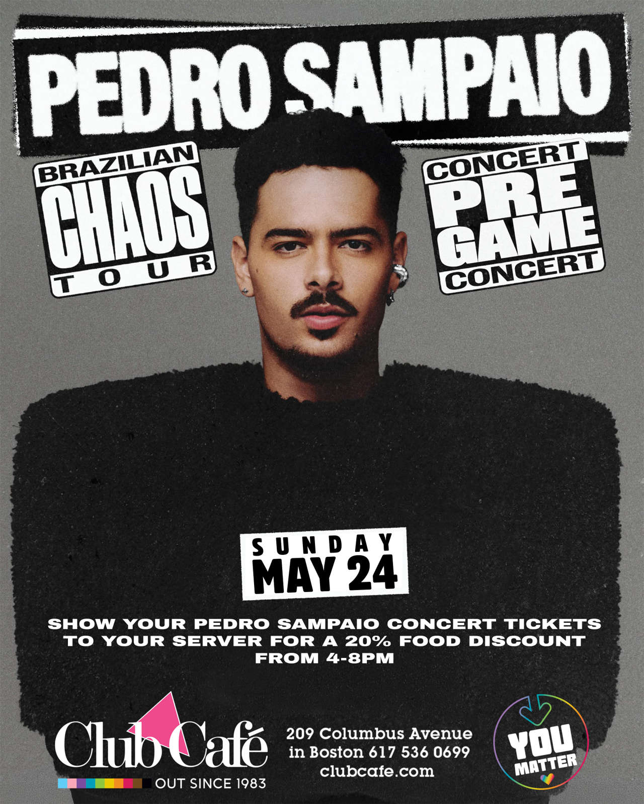 Pedro Sampaio concert Pregame at Club Cafe Boston