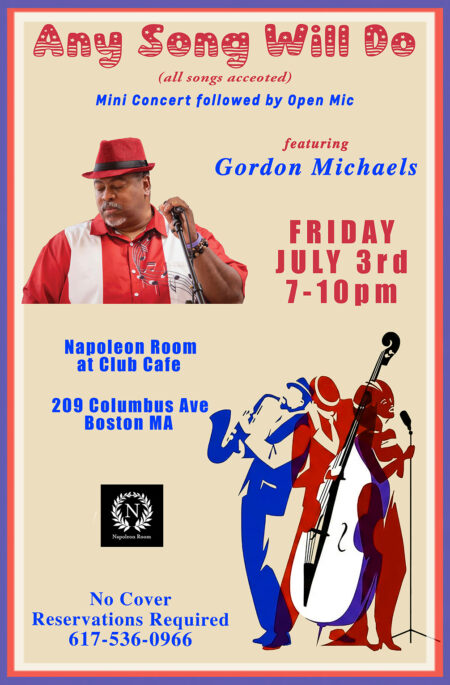 Best Cabaret Broadway piano bar supper club at club cafe Boston with Gordon Michaels