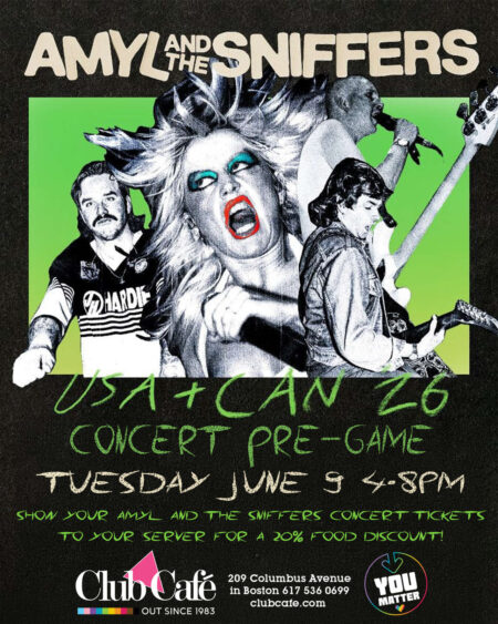 AMYL AND THE SNIFFERS CONCERT PRE-PARTY. Show your AMYL AND THE SNIFFERS concert tickets to your server for a 20% discount on your food.