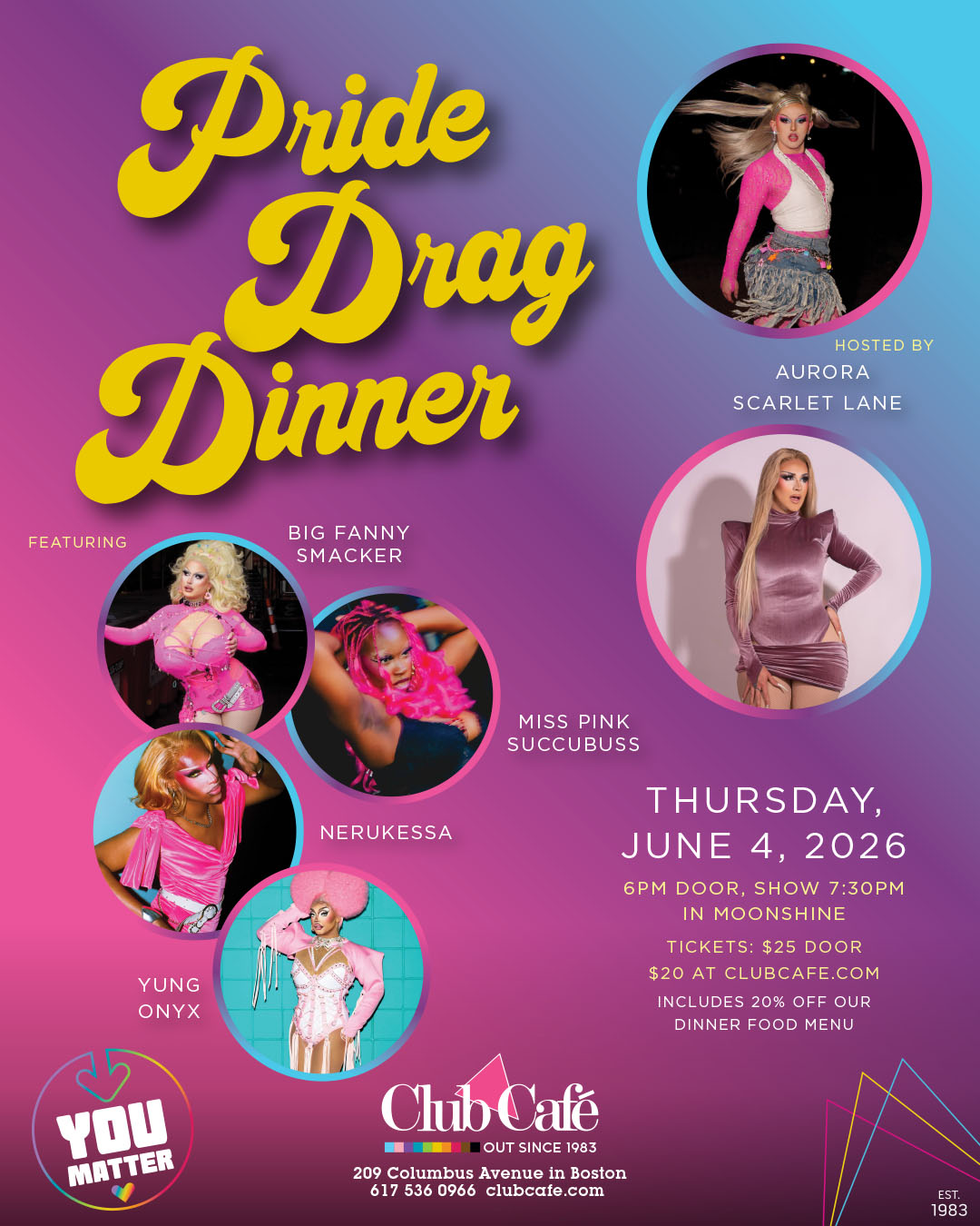 Pride Drag Dinner at Club Cafe Boston