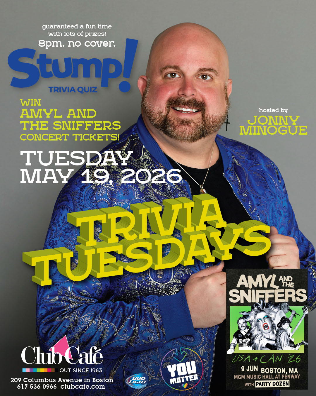Trivia Tuesday at Club Cafe Boston win Amyl and the Sniffers concert tickets