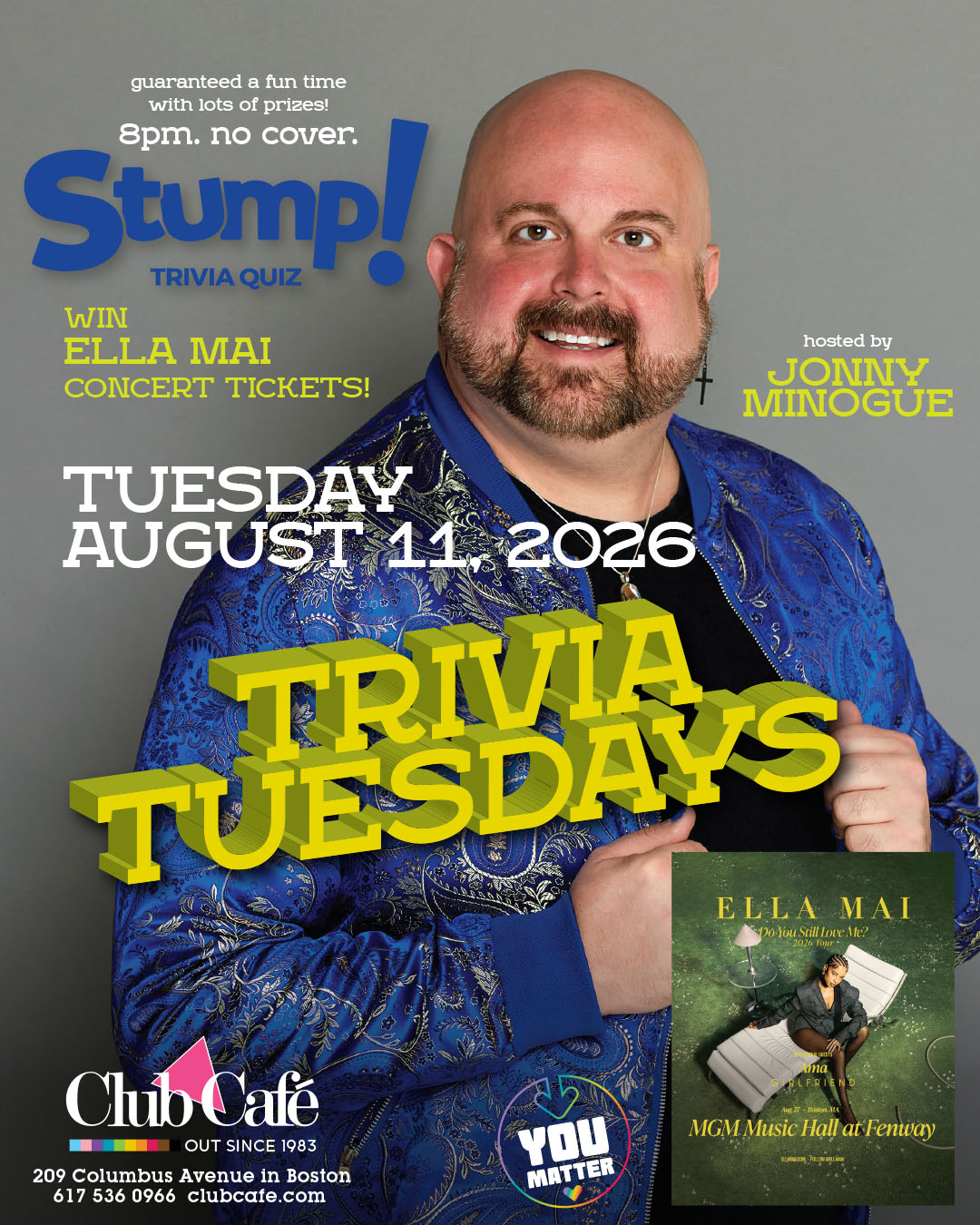 Trivia Tuesday at Club Cafe Boston win concert tickets
