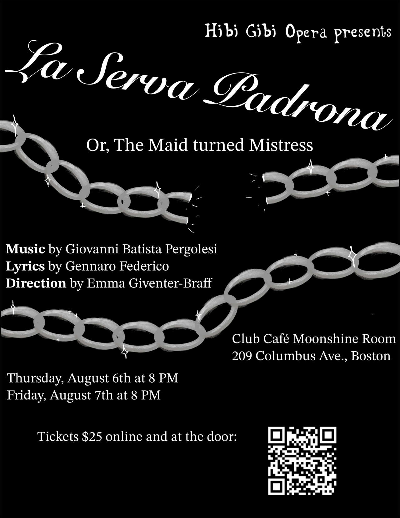 "La Serva Padrona" by Pergolesi at Club Cafe Boston