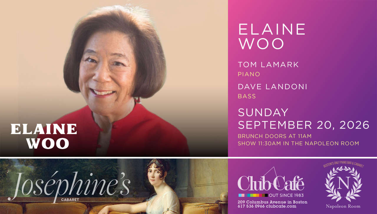 best cabaret piano bar brunch with Elaine Woo at Club Cafe Boston