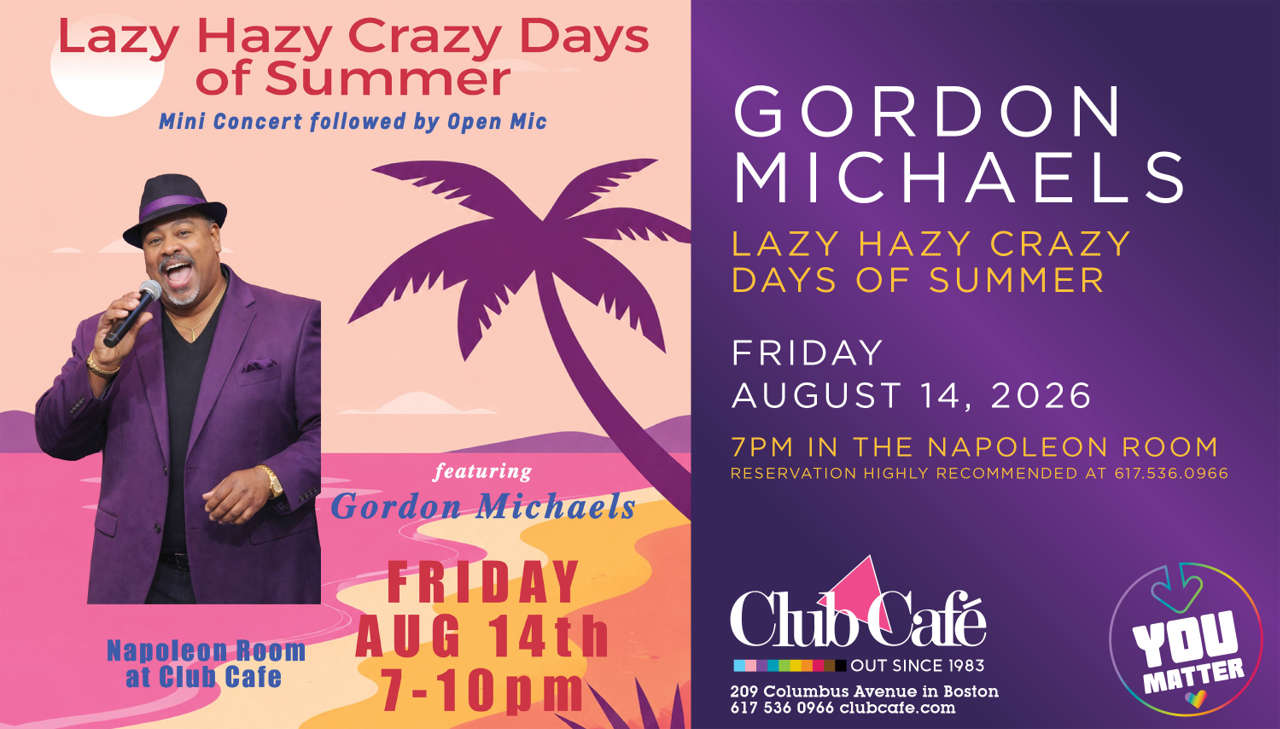 Best Cabaret Broadway piano bar supper club at club cafe Boston with Gordon Michaels