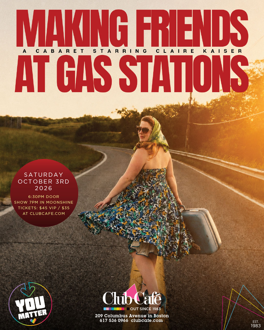 Claire Kaiser returns to Club Café with her latest act, Making Friends at Gas Stations,