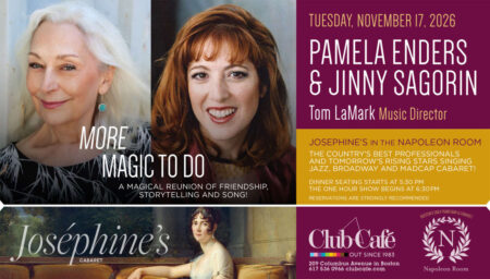 best cabaret supper club dinner show with Pamela Enders and Jinny Sagorin at Club Cafe Boston