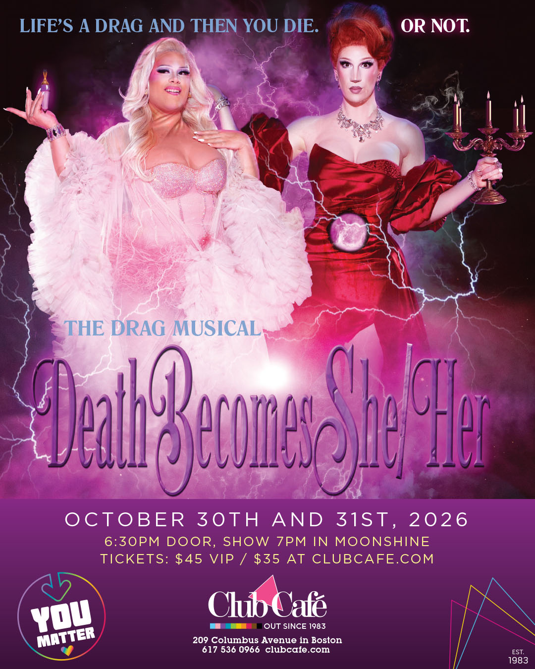 Plastic Theatric’s Halloween production of Death Becomes She/Her: The Drag Musical! Based upon the Broadway musical
