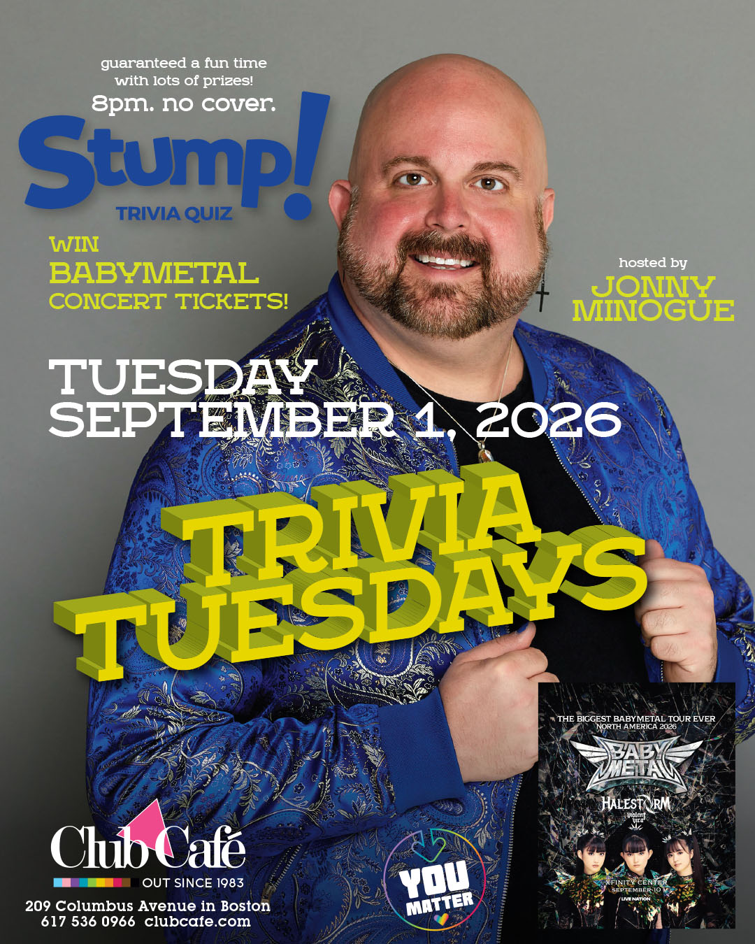 Trivia Tuesday at Club Cafe Boston win concert tickets