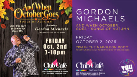 Best Cabaret Broadway piano bar supper club at club cafe Boston with Gordon Michaels
