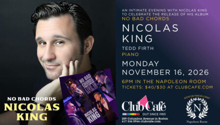 An intimate evening with Nicolas King in the Napoleon Room to celebrate the release of his album, “No Bad Chords”