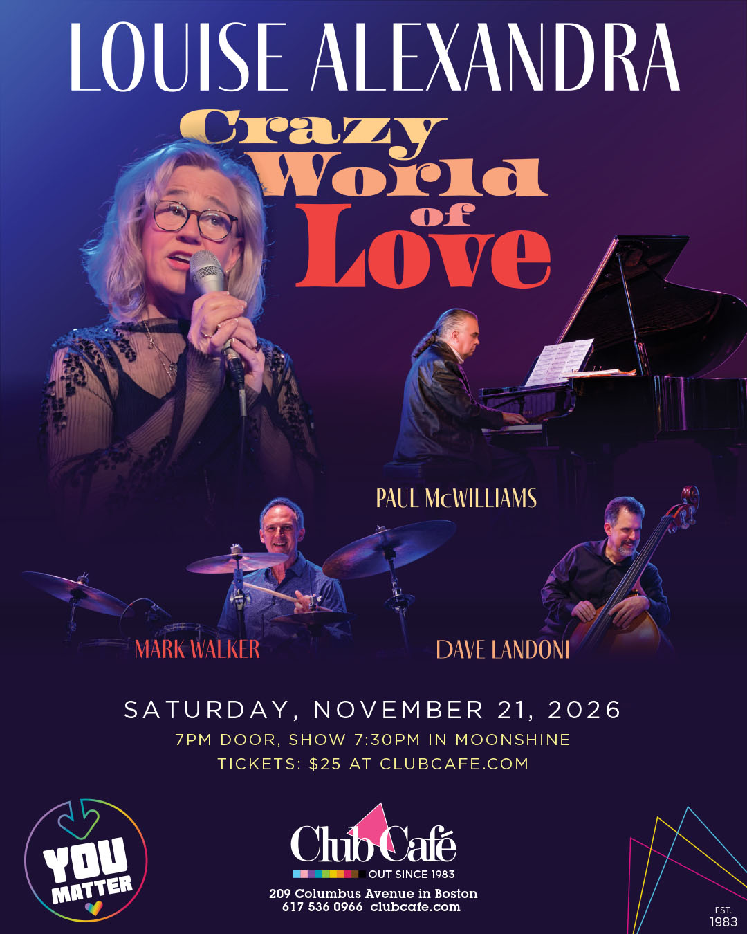 Dutch-American jazz vocalist LOUISE ALEXANDRA returns to Boston to present her third album Crazy World of Love