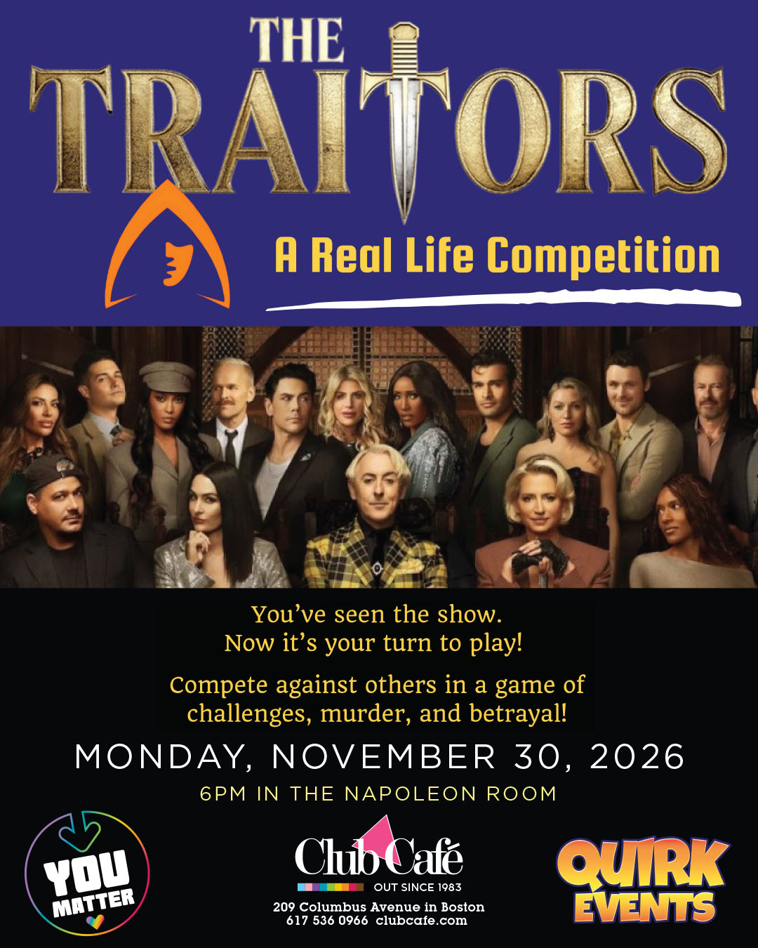 The Traitors Competition at Club Cafe Boston
